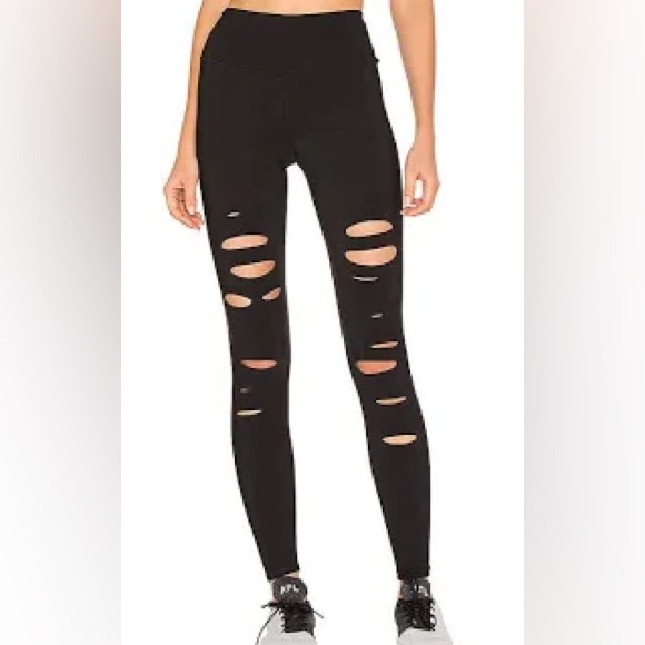 ALO Yoga Pants - Alo Yogo High-Waist Ripped Warrior Leggings